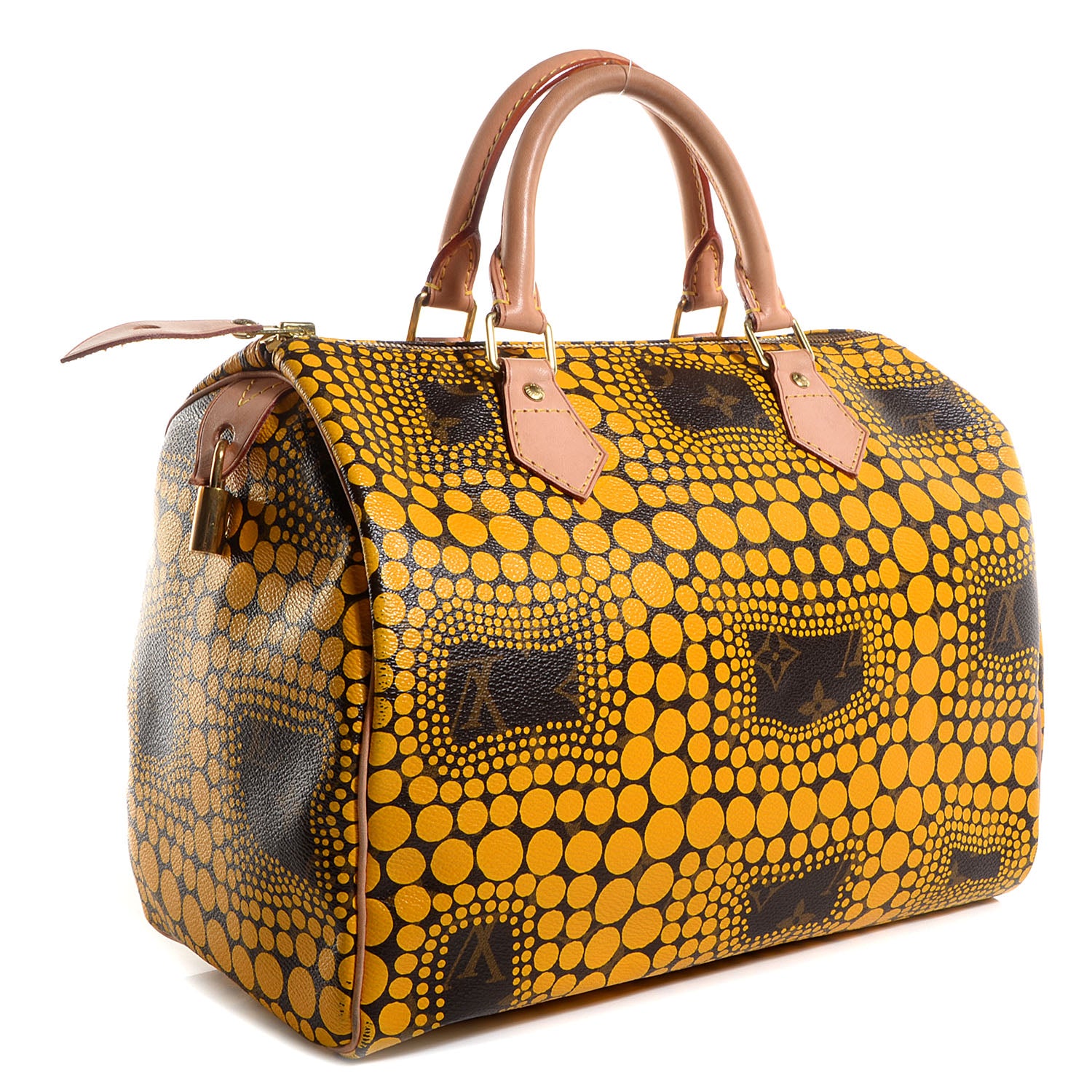 Louis Vuitton Monogram Kusama Town Speedy 30 Yellow 3 of 7