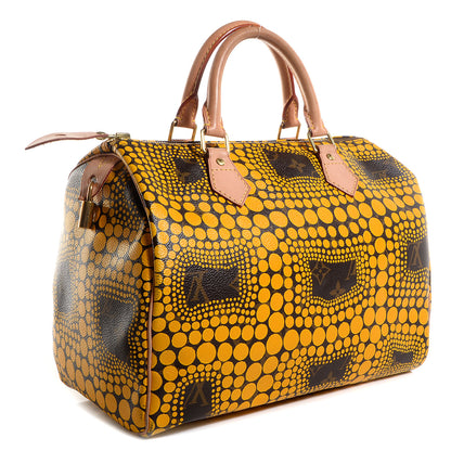 Louis Vuitton Monogram Kusama Town Speedy 30 Yellow 3 of 7