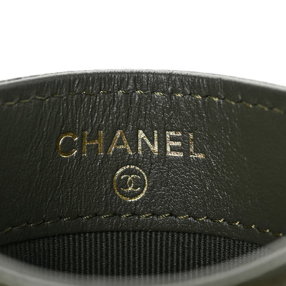 Chanel Caviar Quilted Chain CC Card Holder Khaki 6 of 8