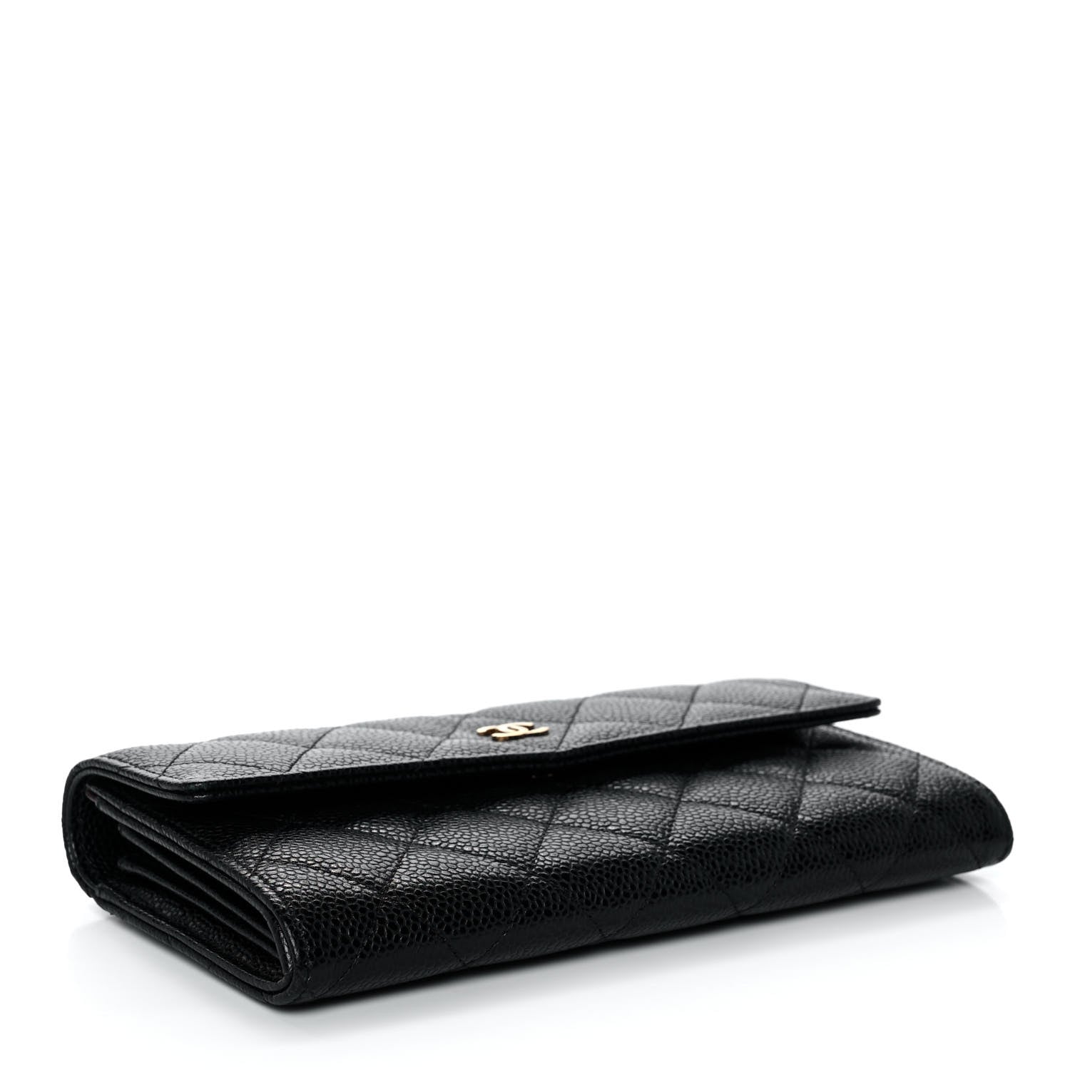 Chanel Caviar Quilted Large Gusset Flap Wallet Black 4 of 13