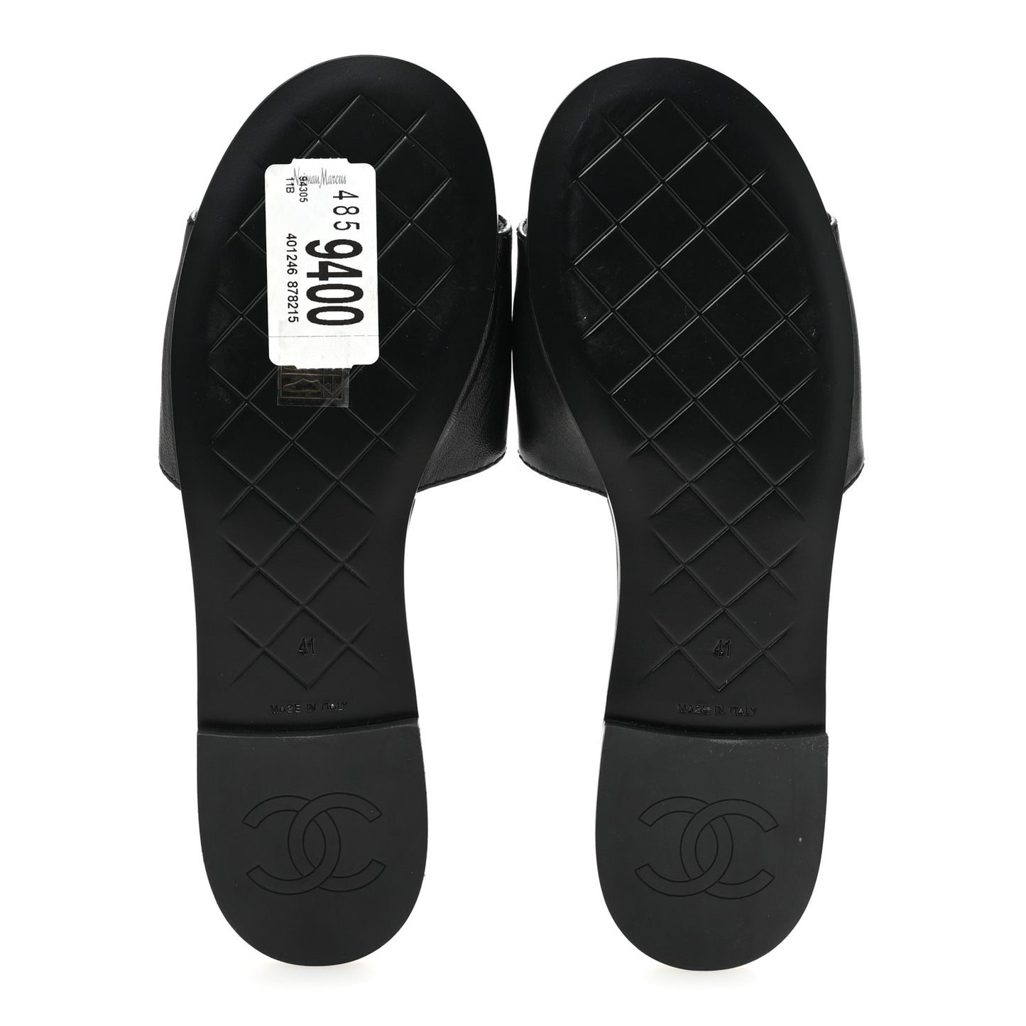Lambskin Quilted Turnlock Flat Mules 41 Black