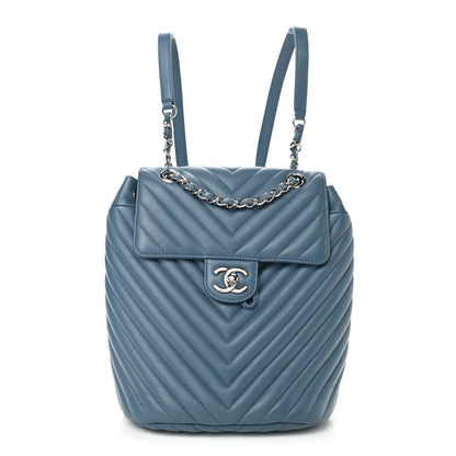 Chanel Calfskin Chevron Quilted Small Urban Spirit Backpack Light Blue 1 of 10