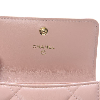 Chanel Shiny Goatskin Quilted 19 Flap Card Holder Wallet Pink 6 of 8