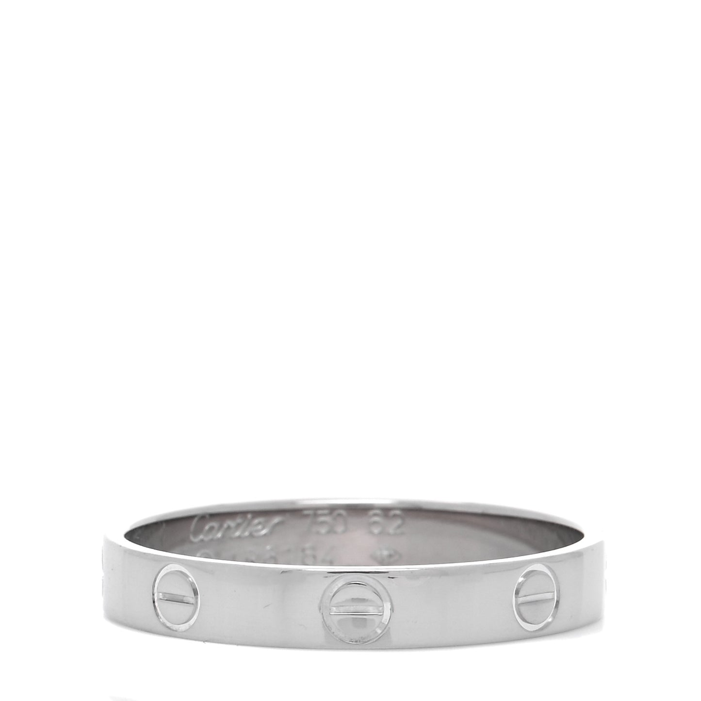 18K White Gold 3.5mm LOVE Wedding Band Ring 62 10