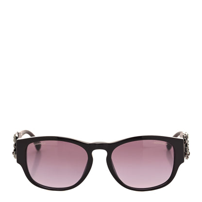 Chanel Acetate Lambskin Crystal Baguette Chain CC Sunglasses 5454-Q-B Burgundy 2 of 7