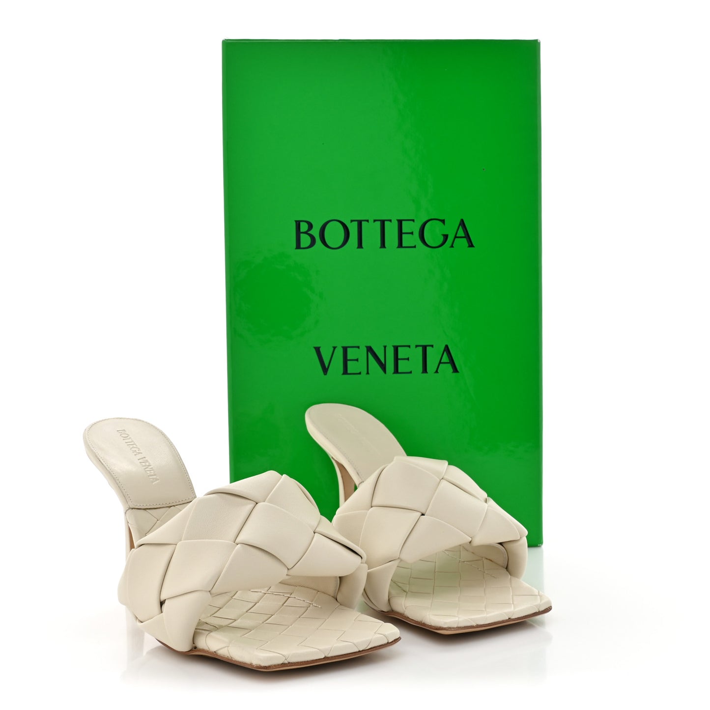 Nappa Maxi Intrecciato Lido Mule Sandals 37.5 Wax