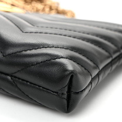 Gucci Calfskin Matelasse Mini GG Marmont Chain Bag Black 9 of 10