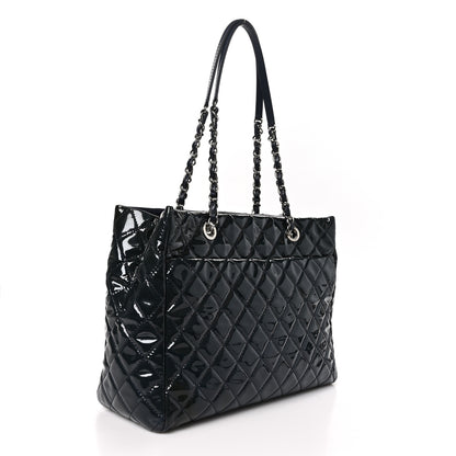 Chanel Patent Quilted Large Coco Shine Shopping Tote Navy 3 of 10