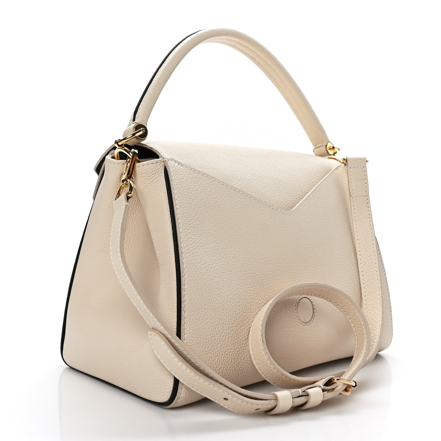 Grained Calfskin Monogram Double V Creme