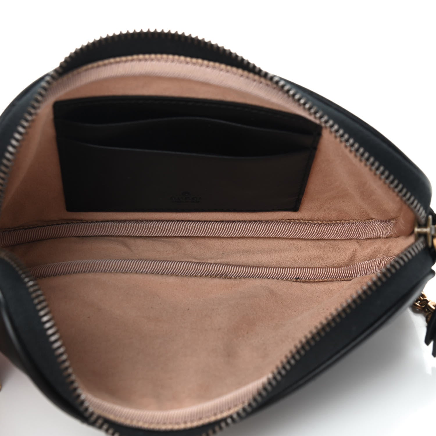 Gucci Calfskin Matelasse Mini GG Marmont Chain Crossbody Bag Black 7 of 9