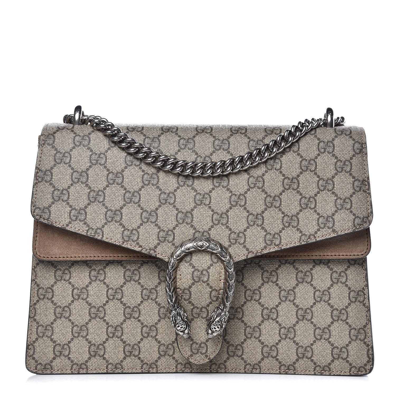 Gucci GG Supreme Monogram Medium Dionysus Shoulder Bag Taupe 1 of 12