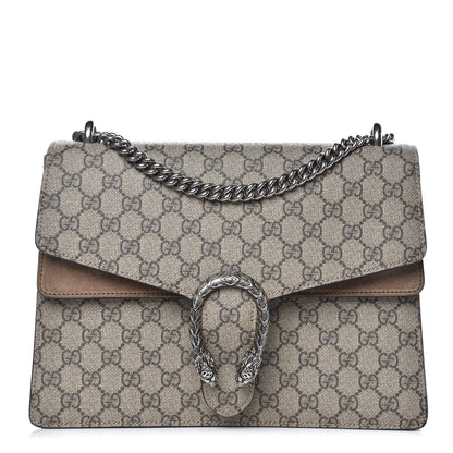 Gucci GG Supreme Monogram Medium Dionysus Shoulder Bag Taupe 1 of 12