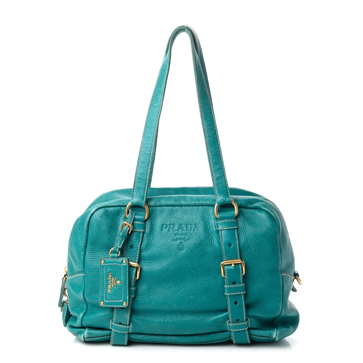 Prada Deerskin Shoulder Bag Turchese 1 of 10