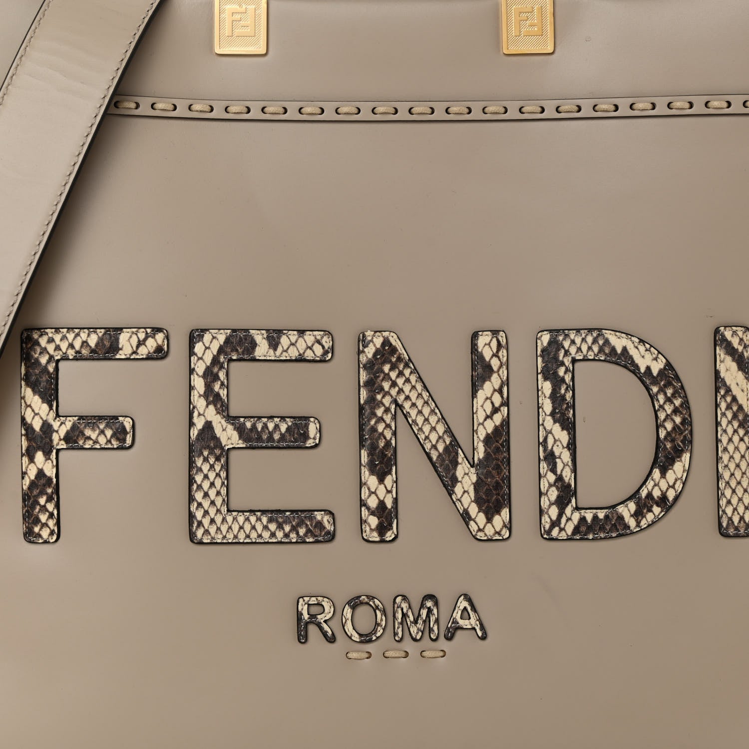 Fendi Vitello King Plexiglass Elaphe Python Print Logo Medium Fendi Sunshine Shopper Tote Nuvola Daisy Roccia 7 of 9