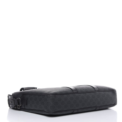 Gucci GG Supreme Monogram Briefcase Black Grey 4 of 15