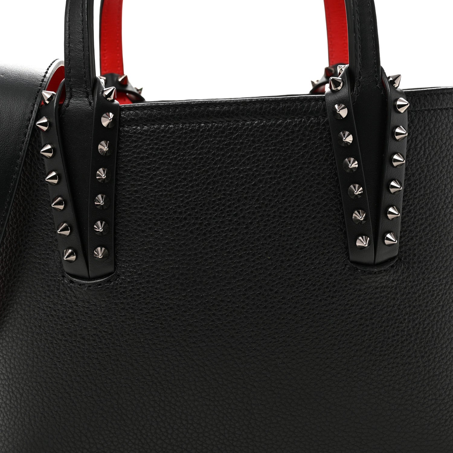 Christian Louboutin Calfskin Spikes Mini East West Cabata Tote Black 7 of 9