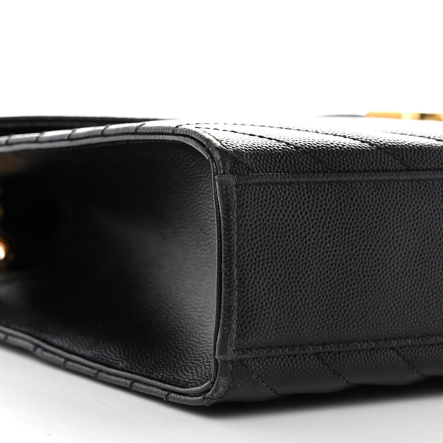 Grain De Poudre Matelasse Chevron Large Monogram Satchel Black