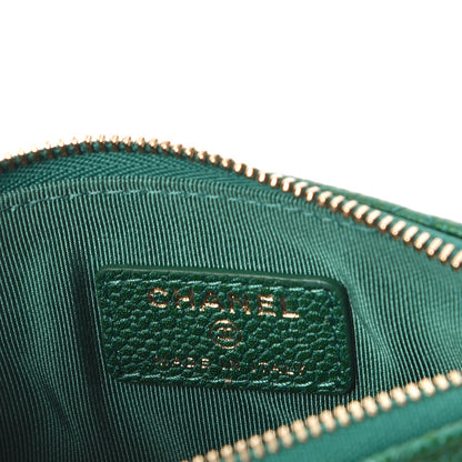 Chanel Caviar Quilted Small Cosmetic Case Green 6 of 8