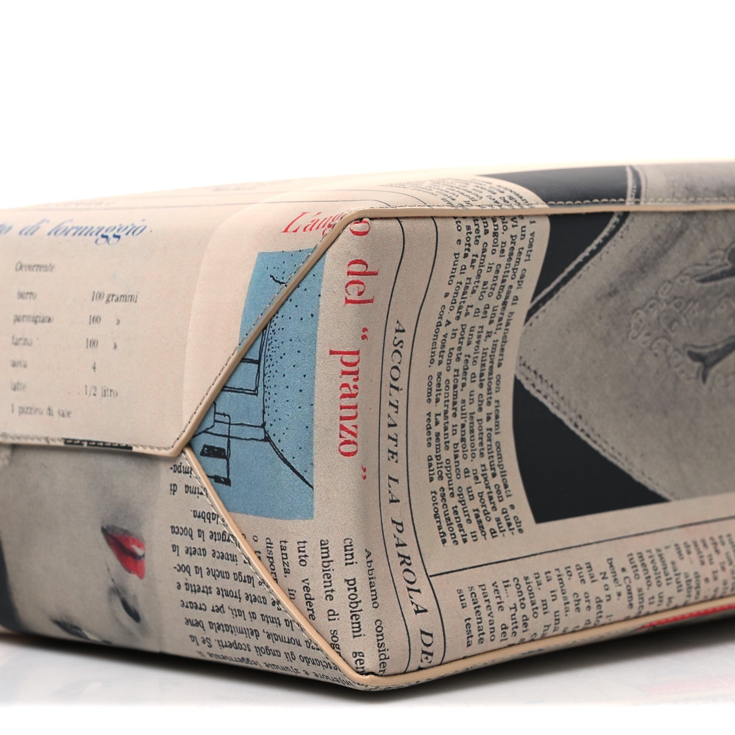 Bottega Veneta Newspaper Print Small Shopper Tote Beige Multicolor 9 of 9