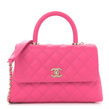 Chanel Caviar Quilted Mini Coco Handle Flap Rose 1 of 9