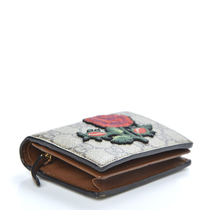 Gucci GG Supreme Monogram Rose Embroidered Print Card Case 4 of 8