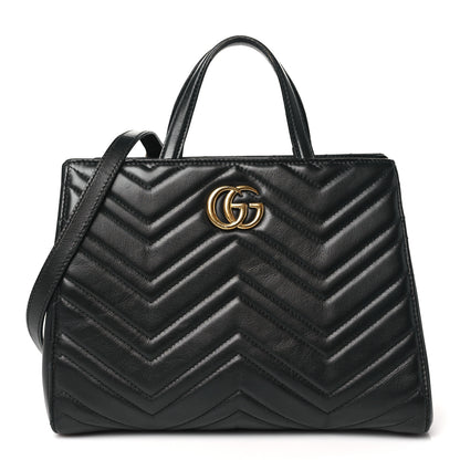 Gucci Calfskin Matelasse Small GG Marmont Tote Black 1 of 15