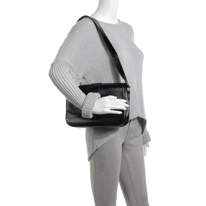 Saint Laurent Patent Textured Leather Large Chyc Flap Black 2 of 7
