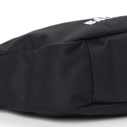 Balenciaga Recycled Sport Nylon Logo Embroidered Wheel Sling Bag Black White 8 of 9