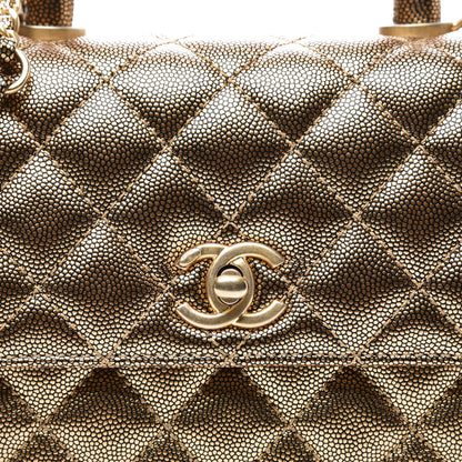Chanel Metallic Caviar Quilted Mini Coco Handle Flap Gold 9 of 9