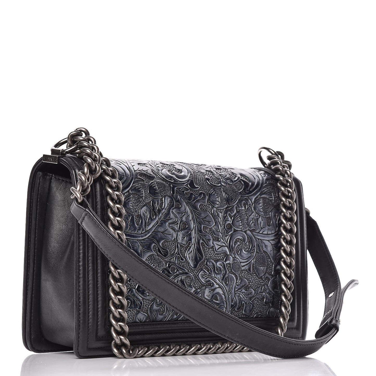 Calfskin Embossed New Medium Cordoba Boy Flap Black