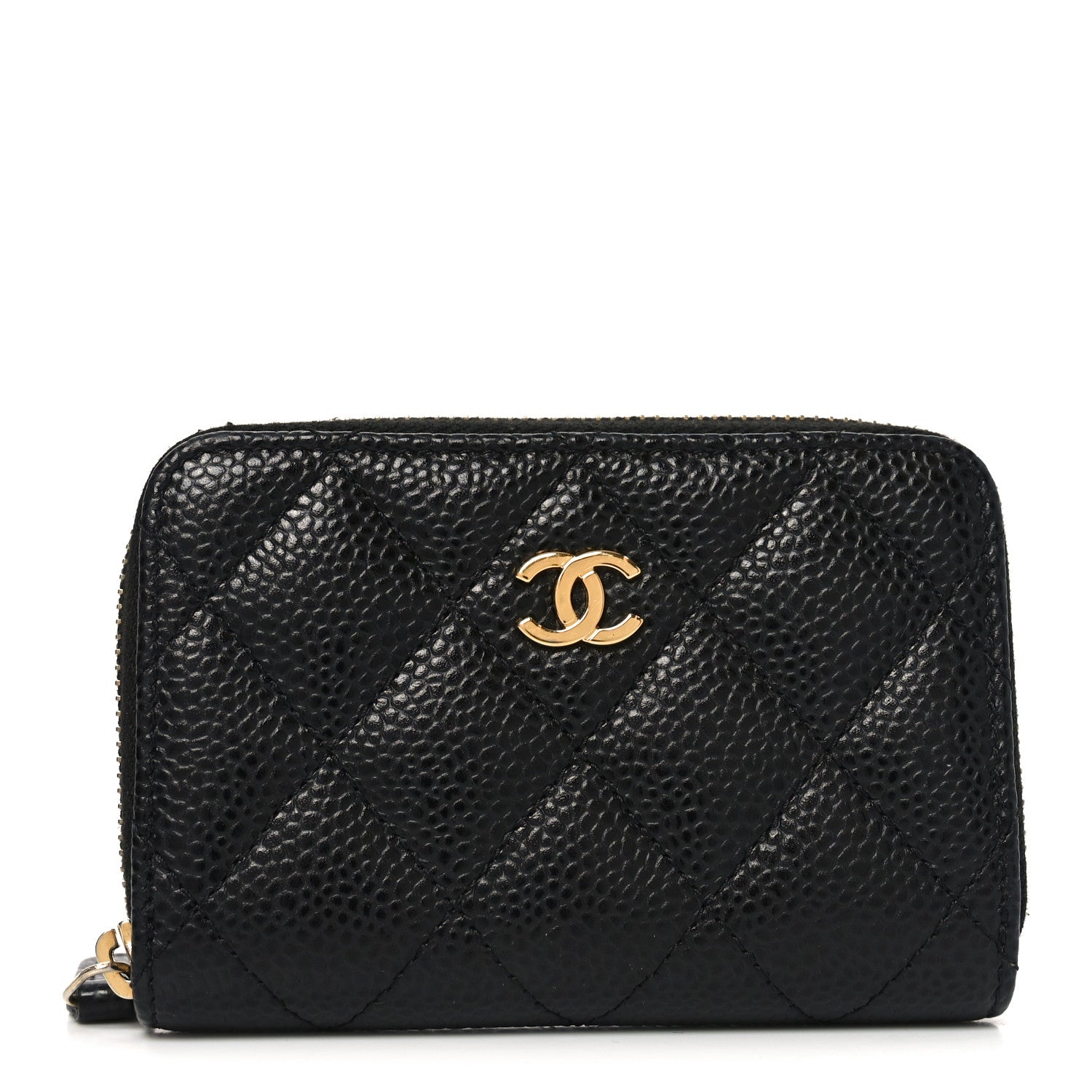 Chanel Caviar Quilted Zip Coin Purse Black 1 of 8