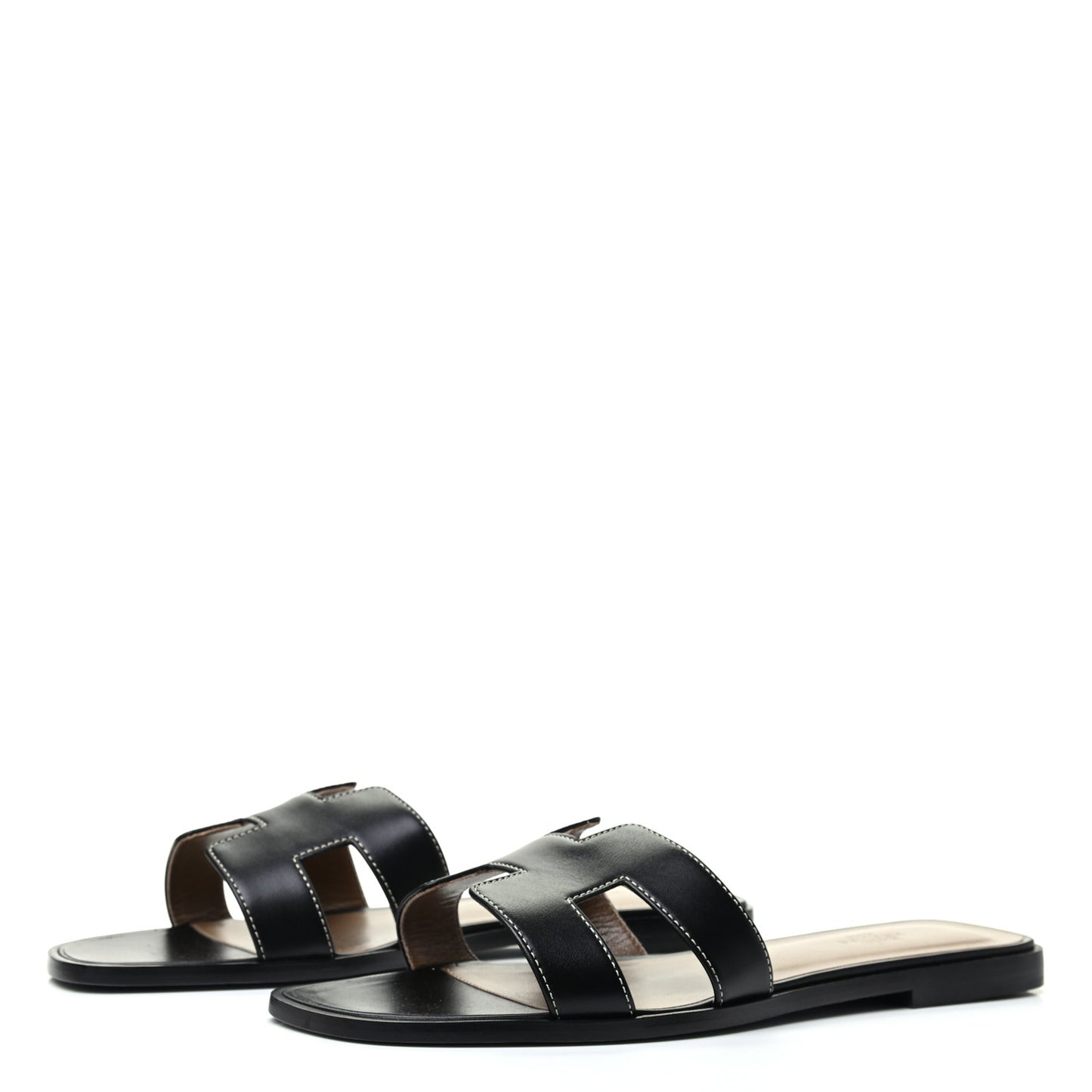 Box Calfskin Oran Sandals 41 Black