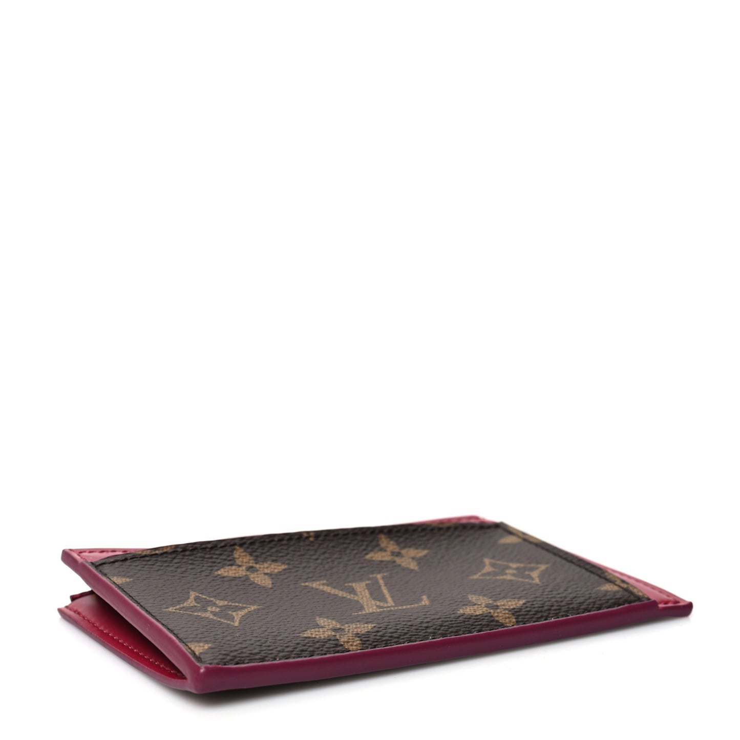 Monogram Zipped Card Holder Fuchsia