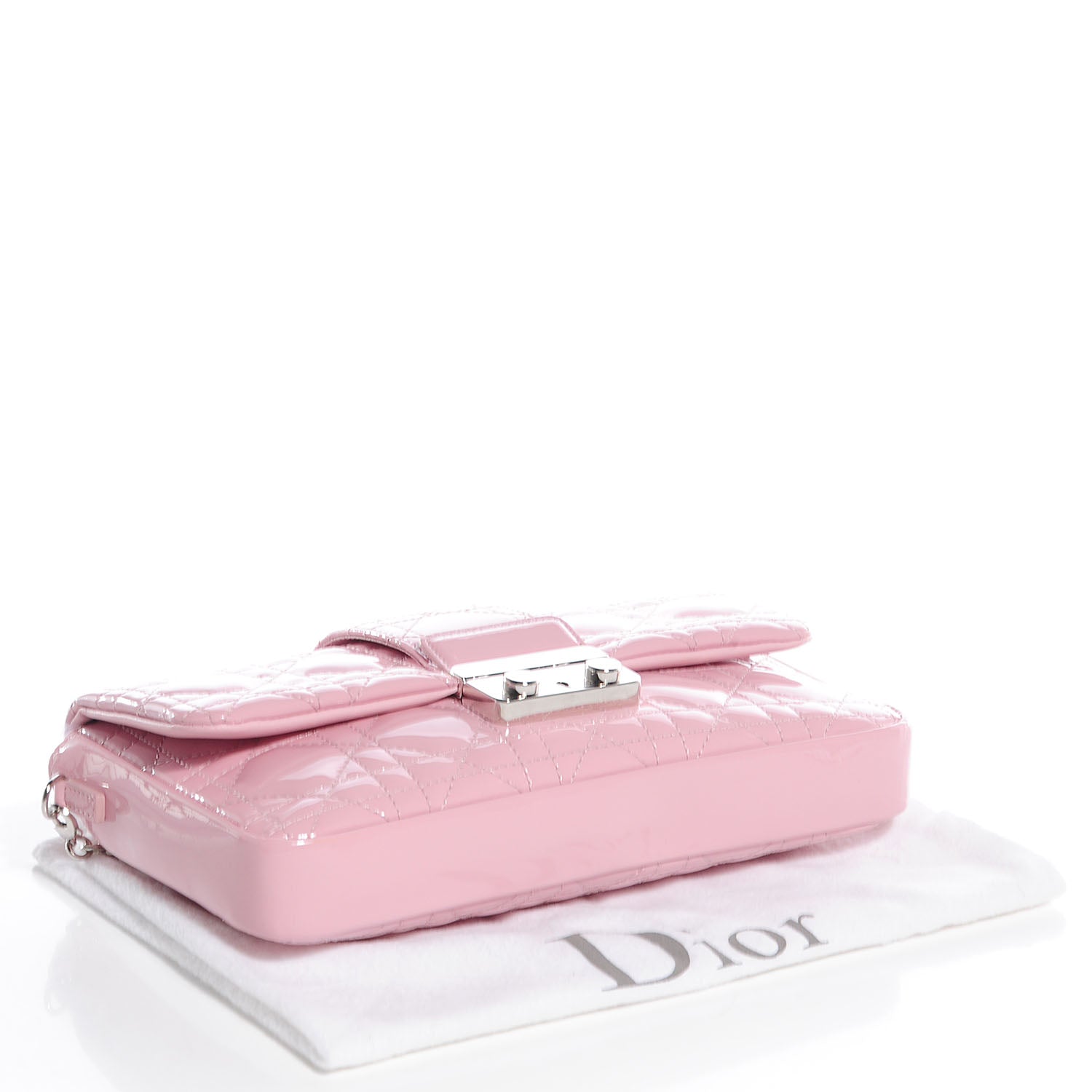 Christian Dior Patent Cannage New Lock Pouch Pale Pink 4 of 8