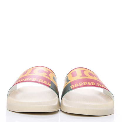 Gucci X DAPPER DAN Rubber Mens Slide Sandals 12 Red Green Crop 2 of 8