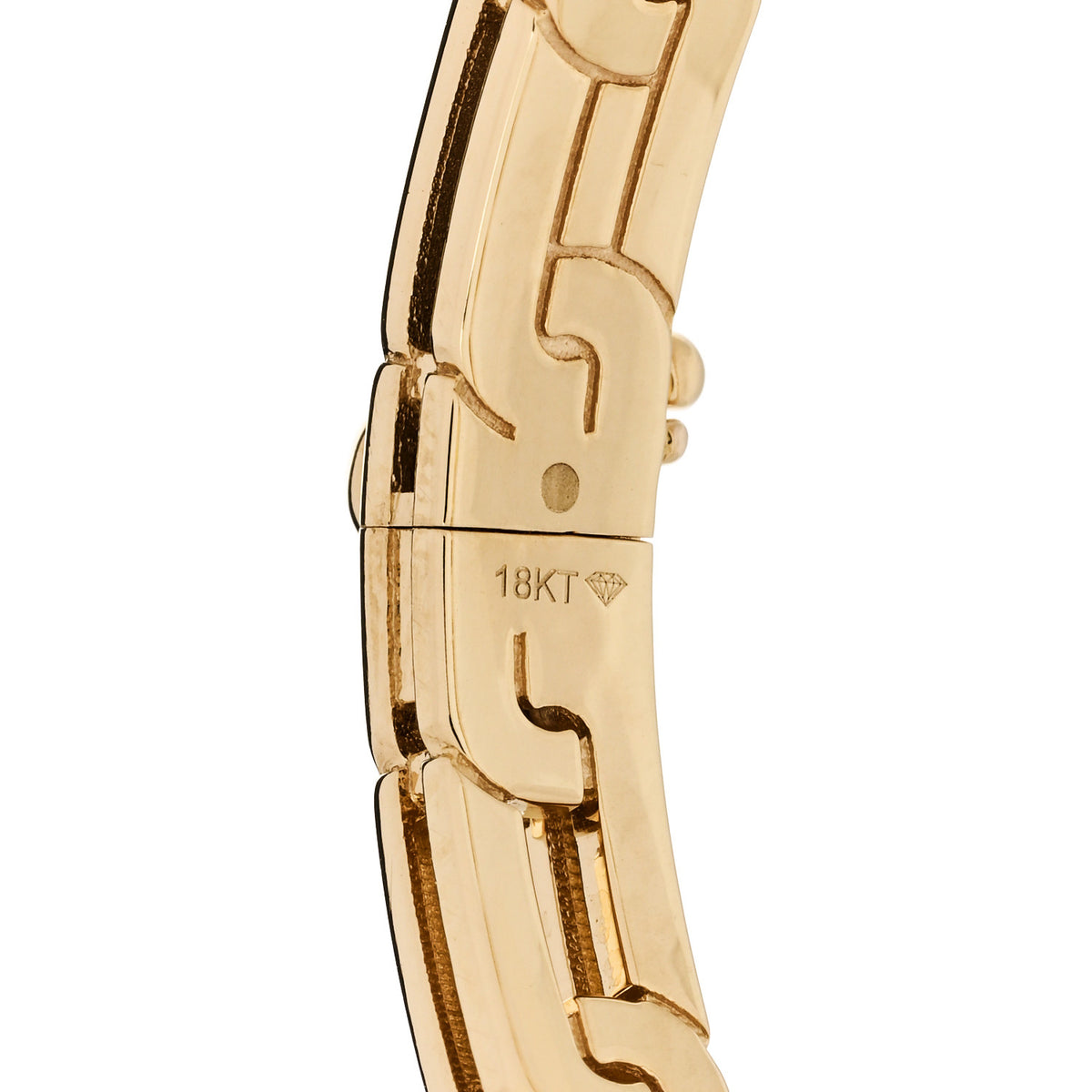 18K Yellow Gold Diamond Slim Navarra Bangle Bracelet