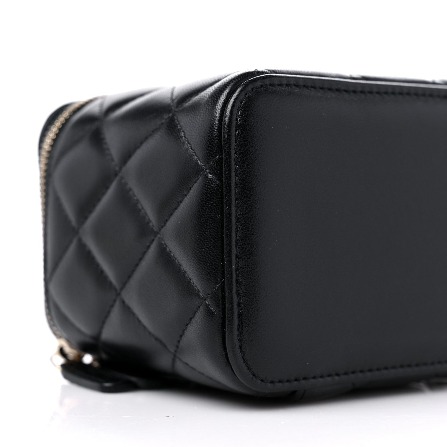 Chanel Lambskin Quilted Small Top Handle Vanity Case With Chain Black 8 of 10