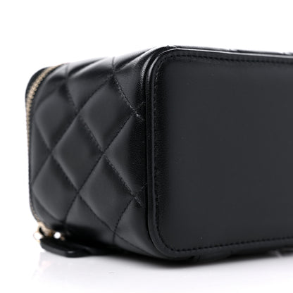 Chanel Lambskin Quilted Small Top Handle Vanity Case With Chain Black 8 of 10