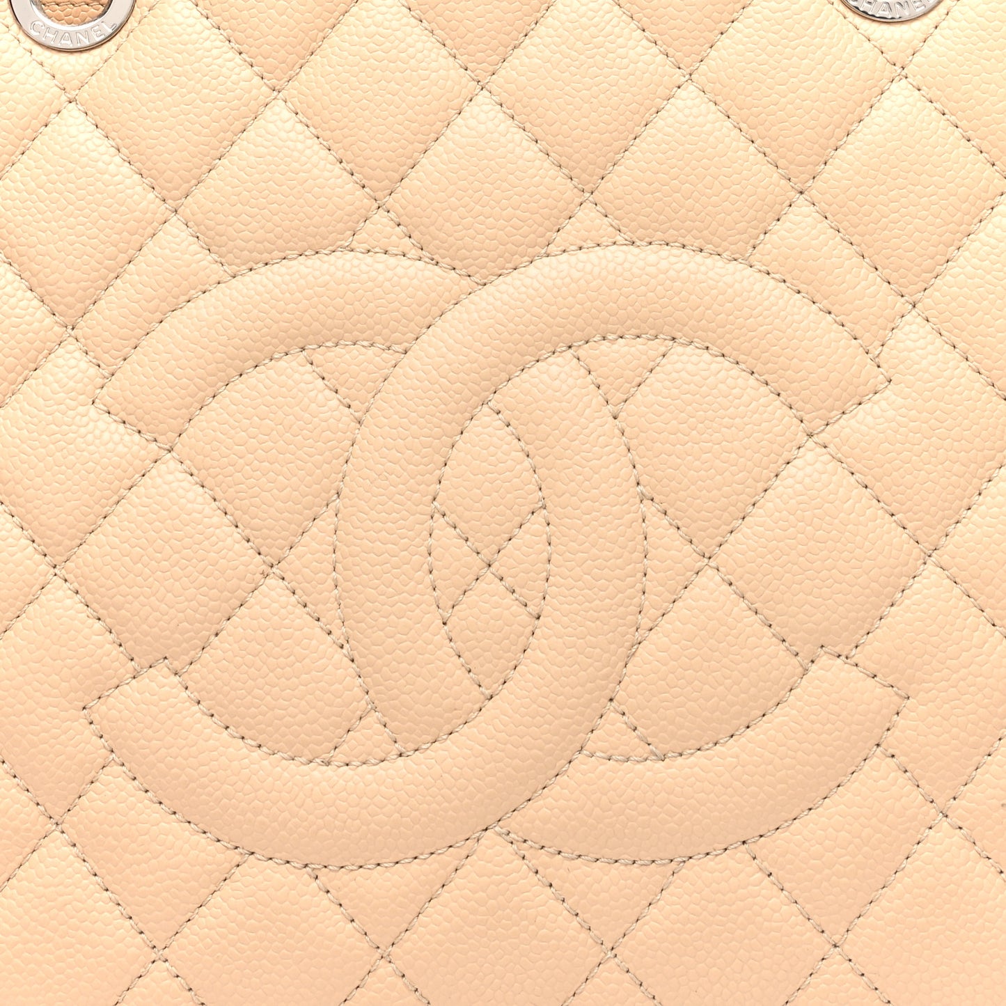 Caviar Quilted Grand Shopping Tote GST Beige Clair