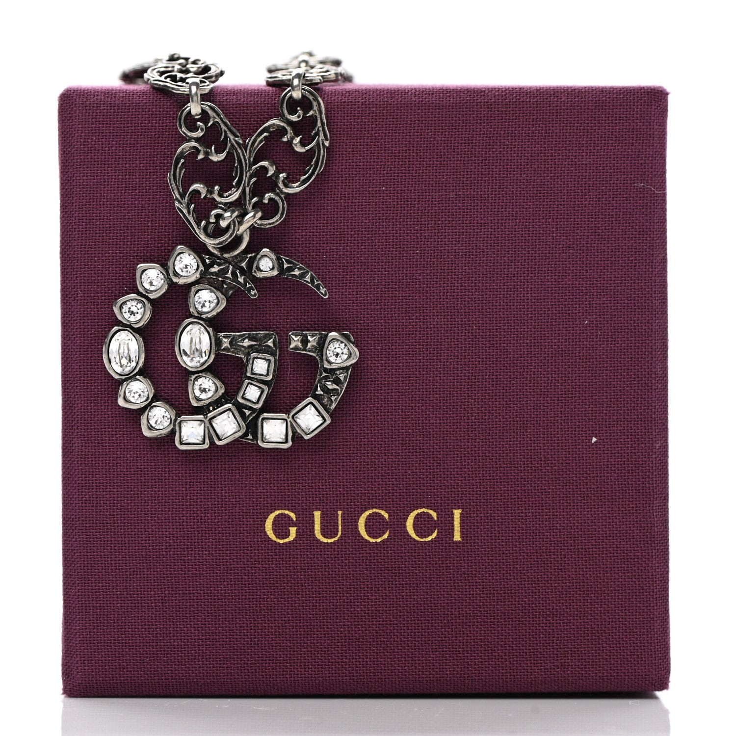 Gucci Crystal Marmont Necklace Aged Silver 6 of 6