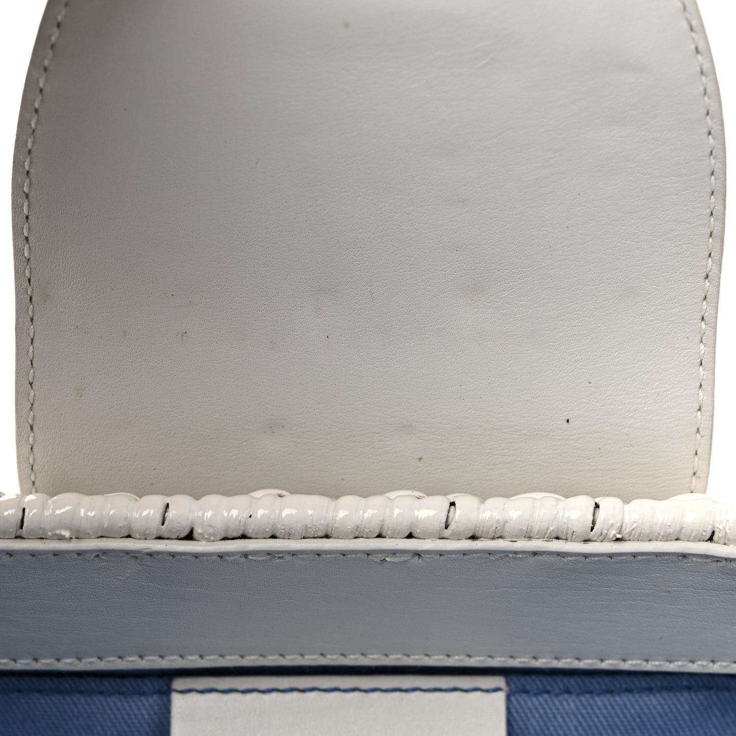 Woven Handle Satchel White