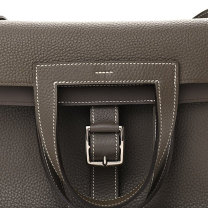 Hermes Taurillon Clemence Halzan 31 GM Etain 8 of 11