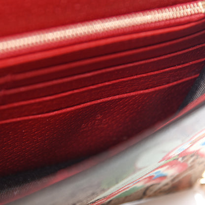 Gucci GG Supreme Monogram Tian Chain Wallet Beige Multicolor Red 5 of 8
