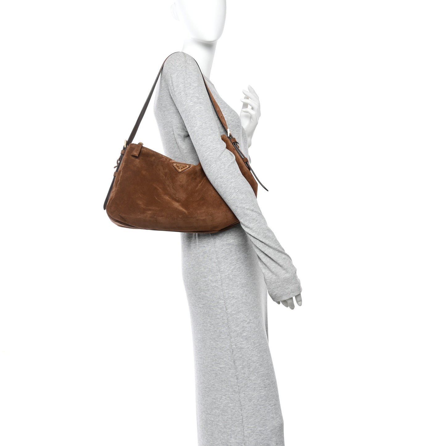 Scamosciato Suede Large Aimee Shoulder Bag Cacao