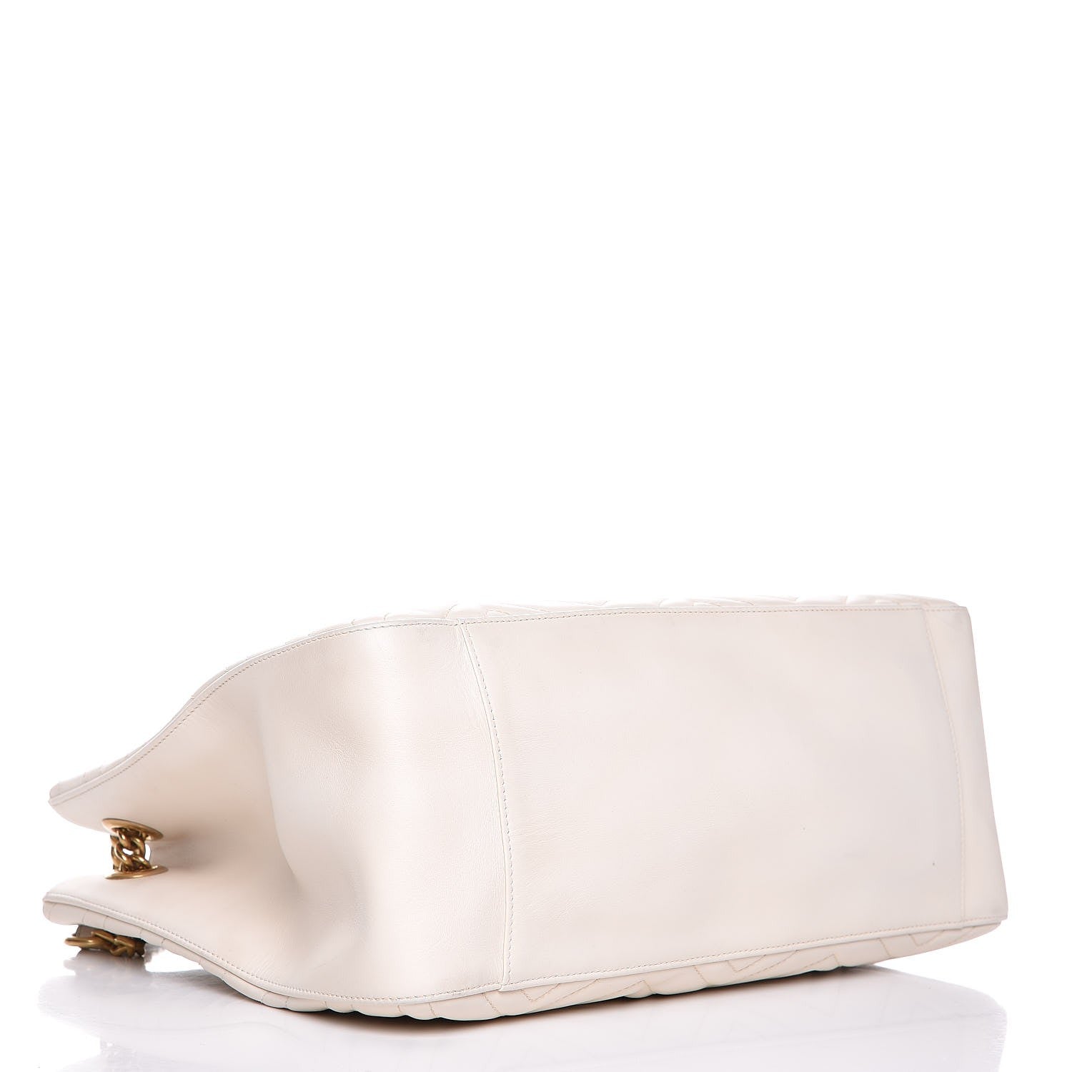 Gucci Calfskin Matelasse Medium GG Marmont Shoulder Tote Bag White 4 of 16