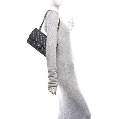 Chanel Lambskin Quilted Medium Double Flap Dark Grey 2 of 10