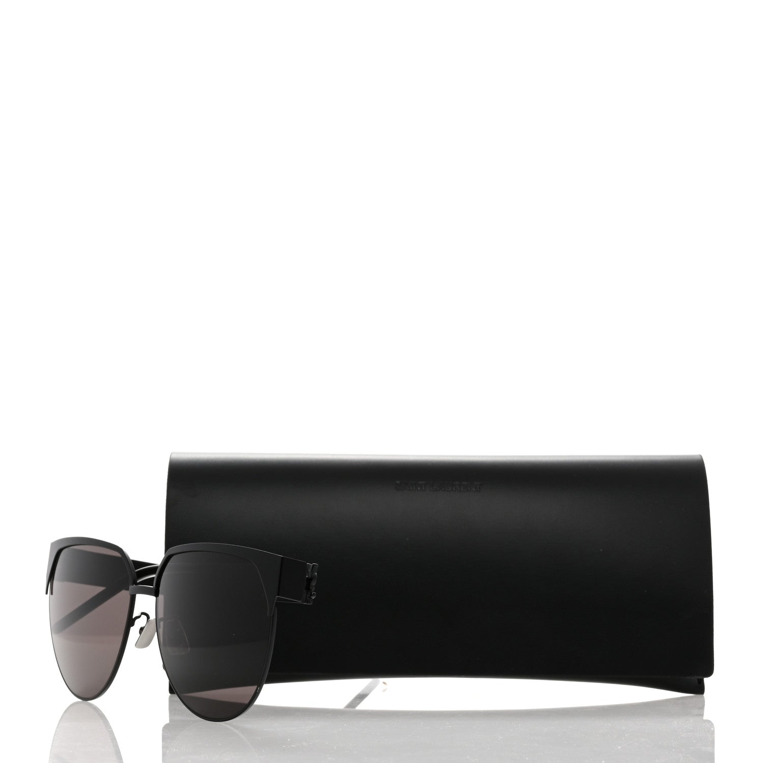 Saint Laurent Aged Metal Cat Eye SLM43 Sunglasses Black 7 of 7