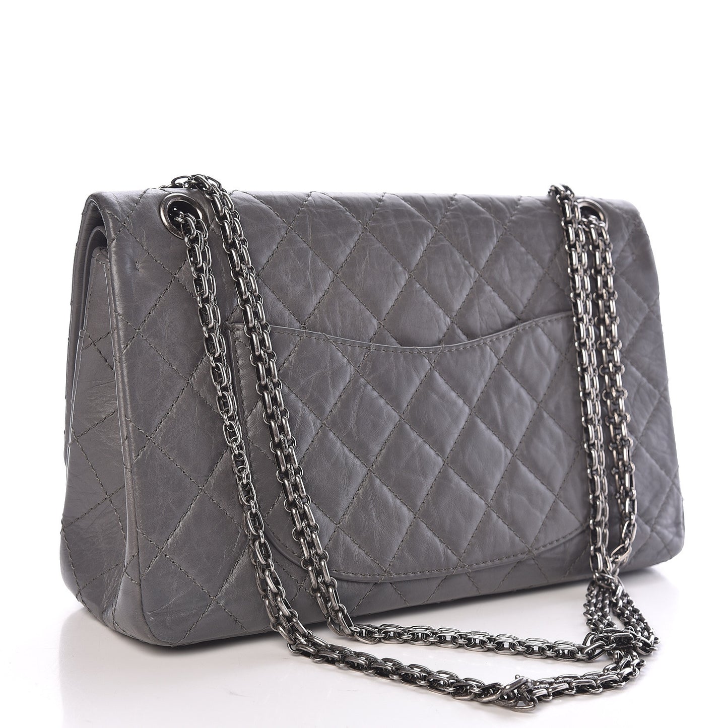 Aged Calfskin Quilted 2.55 Reissue 226 Flap Dark Grey