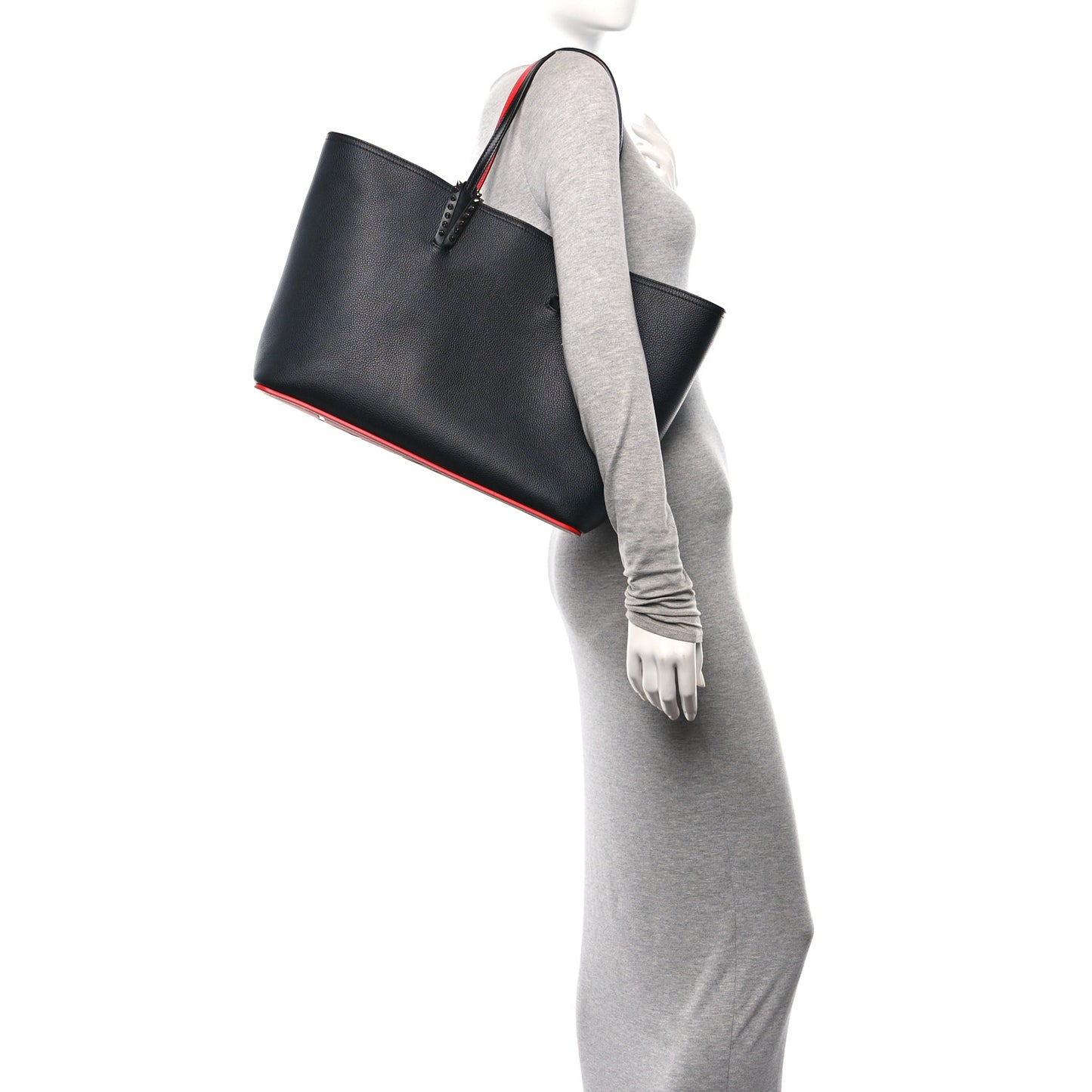 Calfskin Spikes East West Cabata Tote Black