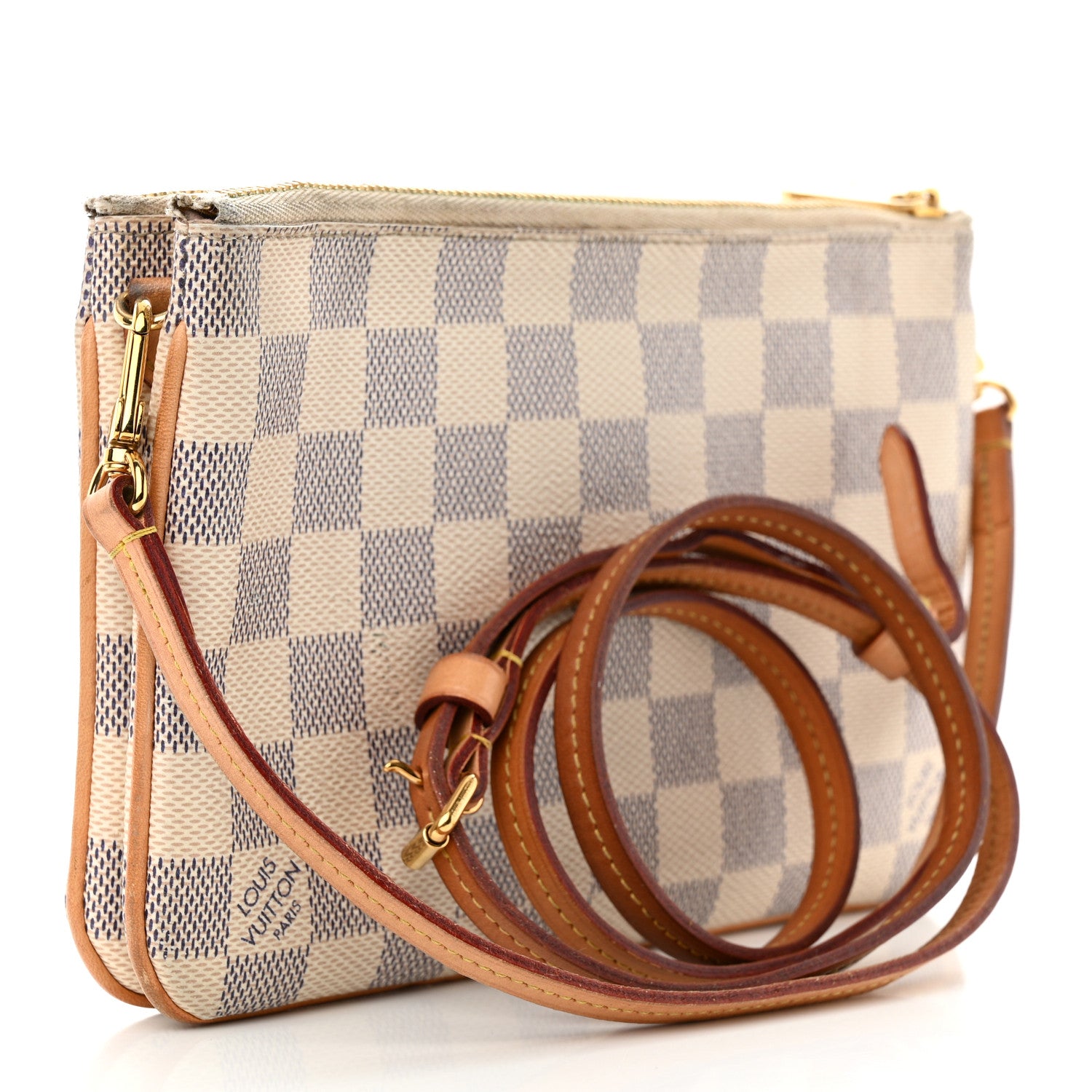 Louis Vuitton Damier Azur Double Zip Pochette 3 of 16